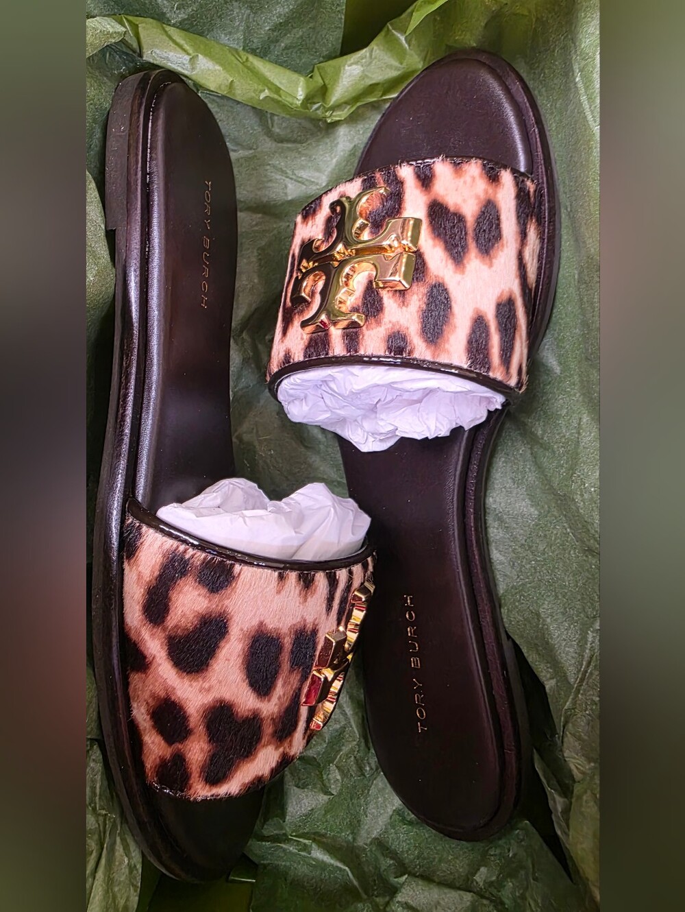 Tory Burch Leopard Everly Slides - Picture 5 of 6